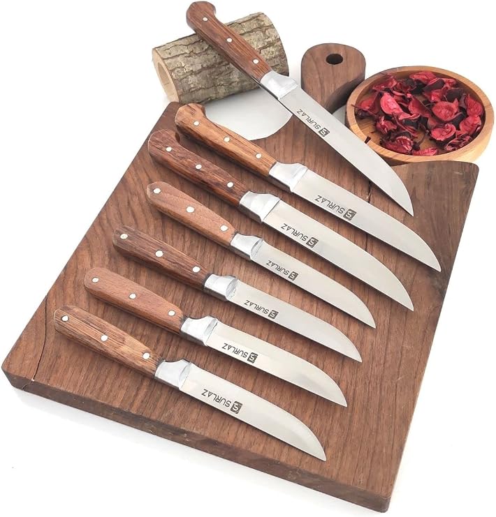 SürLaz Meyve Sebze Ekmek Bıçak Seti 7 Parça Handmade Ahşap Sap
