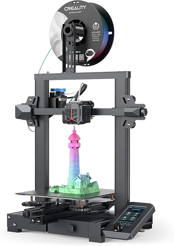 Creality Ender-3 V2 Neo 3D Printer Ender-3 V2 Upgraded with CR Touch Auto-Leveling Full-Metal Bowden Extruder Stable Integrated Design 3-Step Assembly PC Spring Steel Magnetic Build Plate