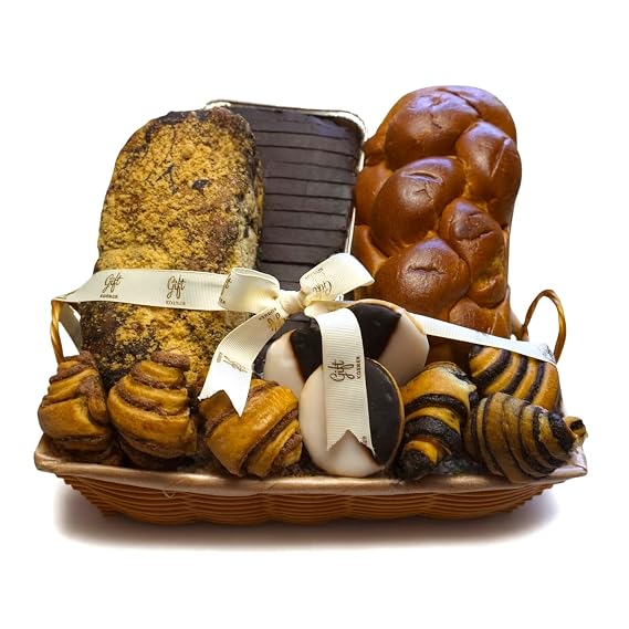 Basket of Love Bakery Food Gift Basket for Shiva Sympathy, Get Well, Birthday & Holidays Fresh Babka, Rugelach Cookies and Challah