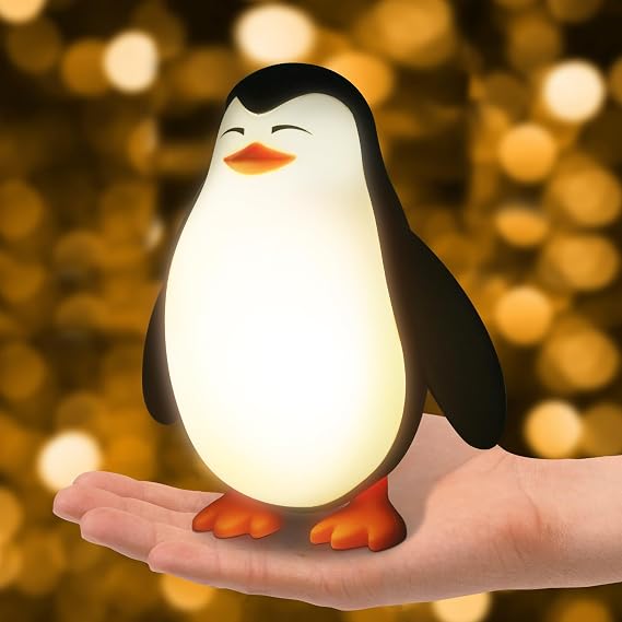 Tcamp Cute Penguin Night Light for Kids, 3 Level Dimmable Nursery Lamp