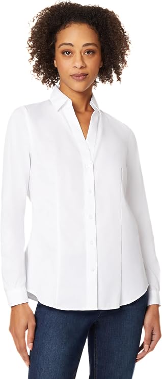 Jones New York Womens Long Sleeve Easy Care ShirtingButton Down Shirt