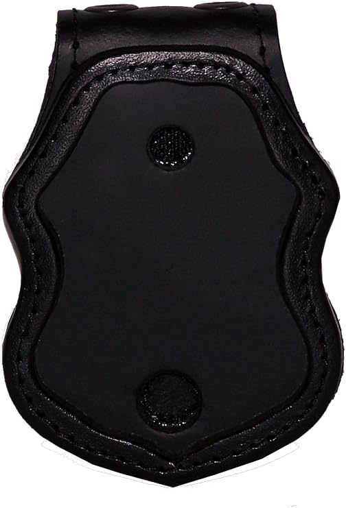 US Border Protection Belt Clip Badge Holder with Pocket and Chain (Black)