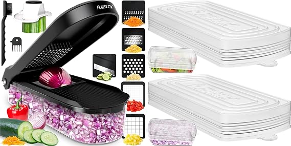 fullstar Bundle: Compact Chopper and 2 Silicone Lids