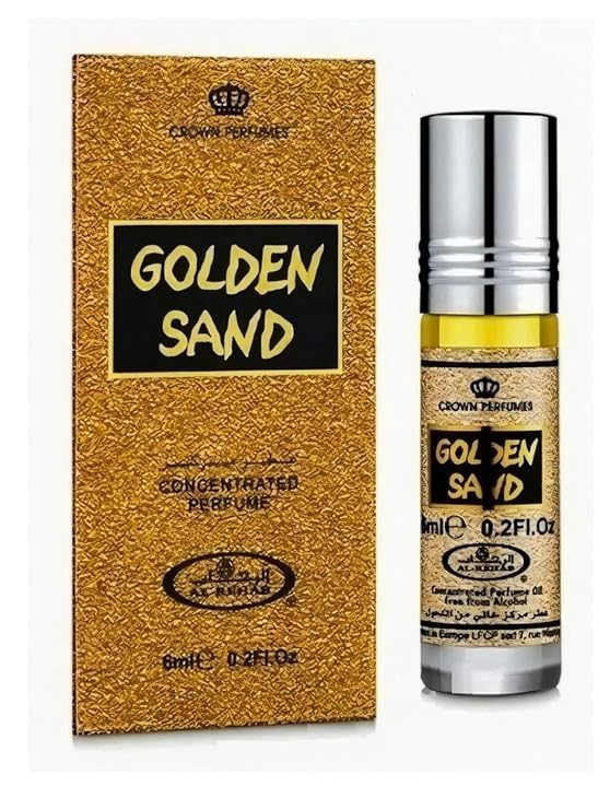 Al-Rehab Golden Sand Warm, Sweet, Amber, Musky Concentrated Perfume Oil Rollerball for Unisex, 6 ml