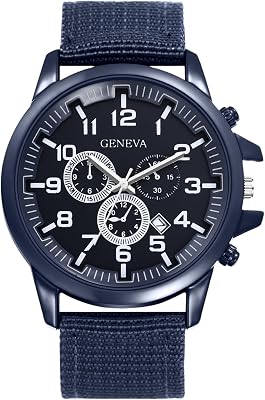 OIDEA Mens Tactical Watches: Nylon Strap Easy Read Dial Luminous Analog Quartz Wrist Watch for Men Outdoor Sport Army Field Military Watch Casual Wristwatch