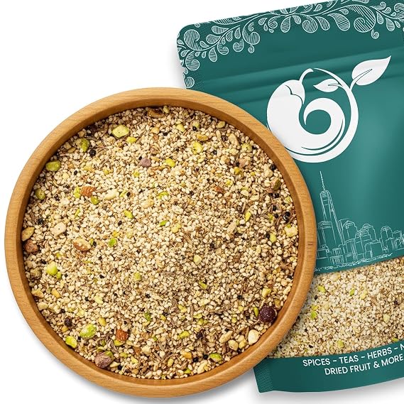 NY Spice Shop Dukkah Spice Blend - 16 Ounce Dukkah Mix Seasoning - Egyptian Dukkah Nut And Spice Blend - Gourmet All Purpose Spice Mix - Culinary Savory Spice Seasoning For Baking & Seasoning
