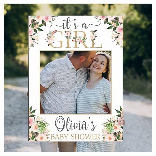 Personalized Boho Theme Photo Booth Frame for Baby Shower Party Decorations - Baby Shower Photo Booth Props - Photo Booth Frame Selfie Station