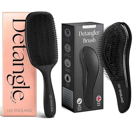 Black Curly Detangling Brush and Detangling Brush Essential Hair Care Duo for Smooth, Tangle-Free Styling