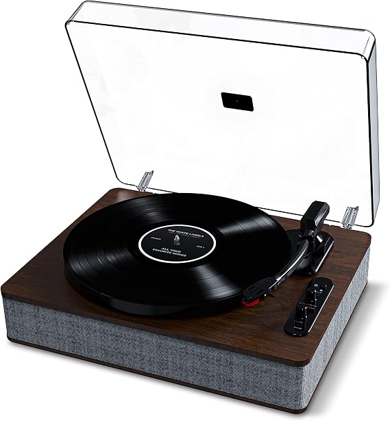 ION Audio Luxe LP – Bluetooth record player with speaker, USB conversion, full size, automatic stop, headphone output, 3 speeds