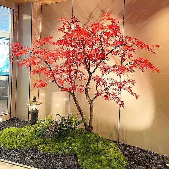 Large Red Maple Faux Tree Modern Home Office Living Room Floor Decor Enhance Your Habitation(8ft)