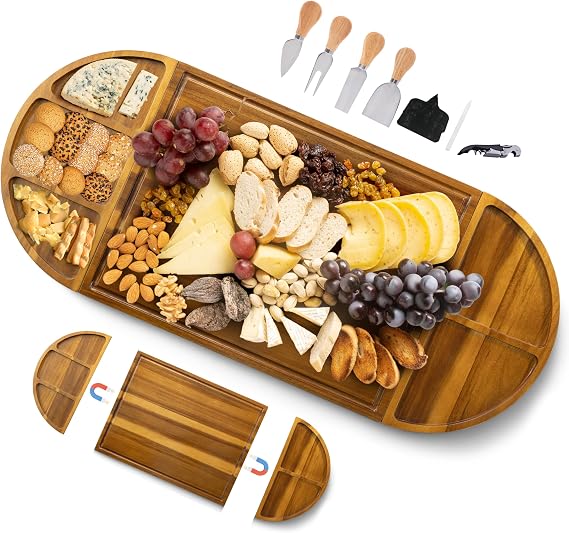 Extra Large Charcuterie Board, 30''x13'' Acacia Cheese Board Set