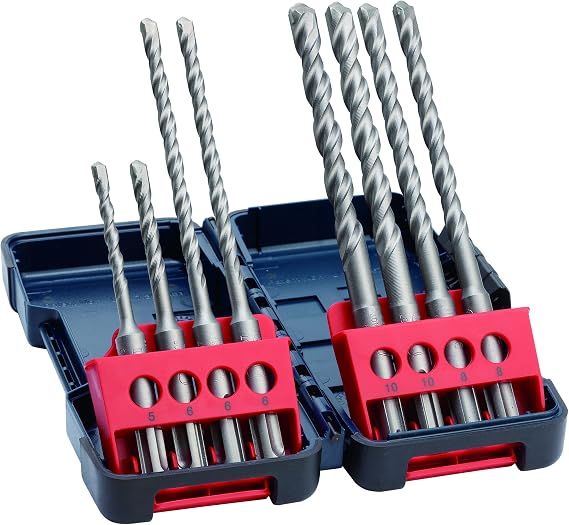 Bosch 2607019903 SDS-Plus-3-Spiral matkap ucu için darbeli matkap, 8-parçalı set
