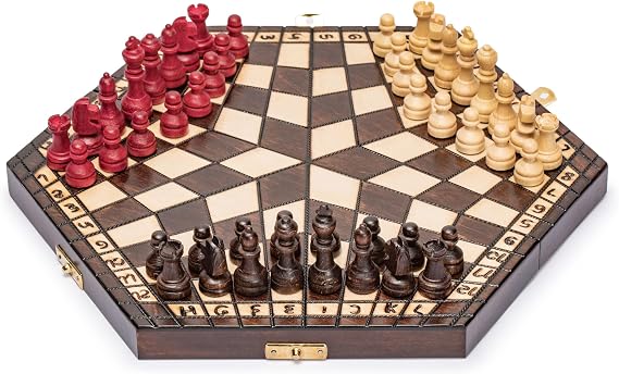 Wooden Three Player Chess - 11"