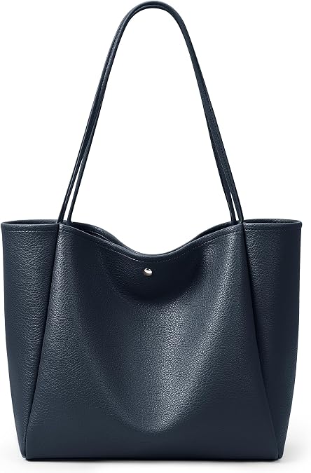 KALIDI 16L Carry All Tote Bag Soft Vegan Leather Hobo Daily Casual | Wide Open Suede Lining Slid Pocket Keychain Large Shoulder Purse Weekender Travel Vacation Work Commute