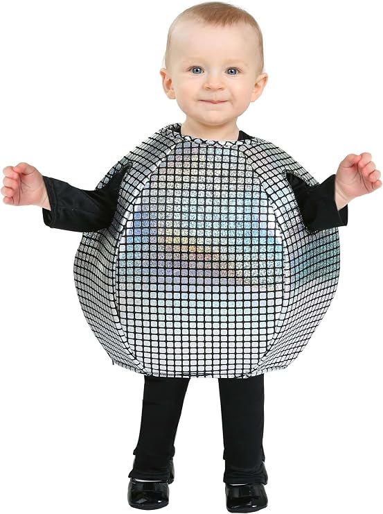 Disco Ball Baby Costume - Shiny Metallic Infant Outfit