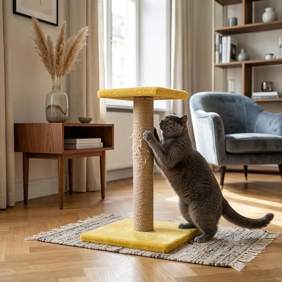 Platform Kedi Tırmalama Tahtası - 52Cm, Sarı