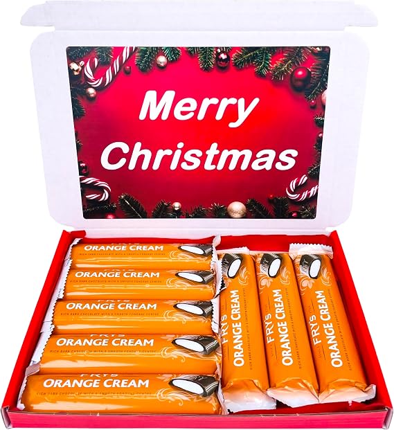 Frys Orange Cream Bars Gift Box Merry Christmas Dark Chocolate 8 Bars Xmas Hamper