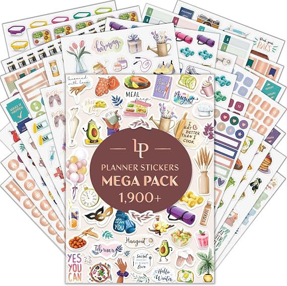 Legend Mega Planner Sticker Pack, 1,900+ Small Aesthetic Journal Stickers