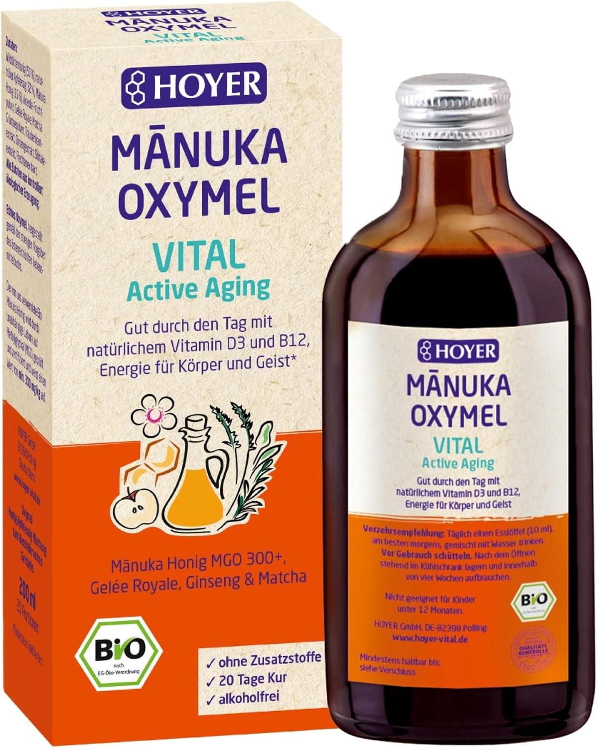 MĀNUKA OXYMEL VITAL Active Aging Organic HOYER