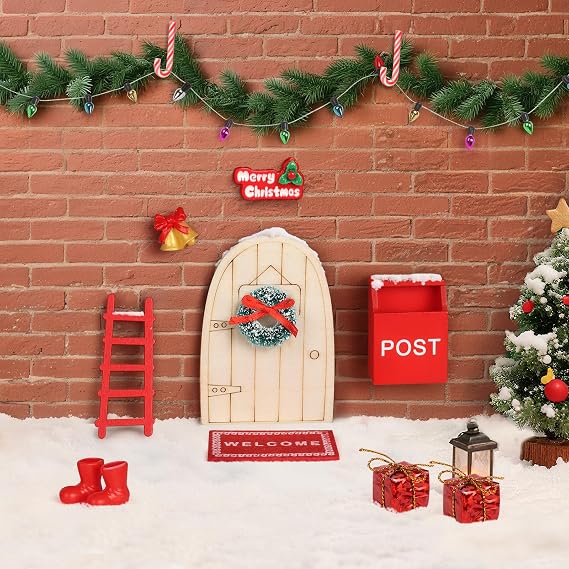 Christmas Miniatures,15Pcs Christmas Accessories Mini Xmas Small Scene Model Village Statue Desktop Decorations for Christmas DIY