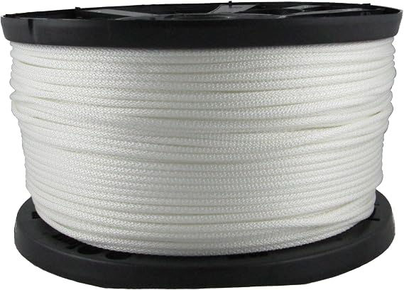 QNR 316 Polyester Rope, Solid Braid Dacron Utility Rope, 1000 ft Spool, Low Stretch UV Resistant Industrial Cord