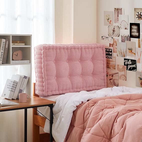 DormCo Rainha - Ultra Thick Tufted College Headboard - Peachy Pink