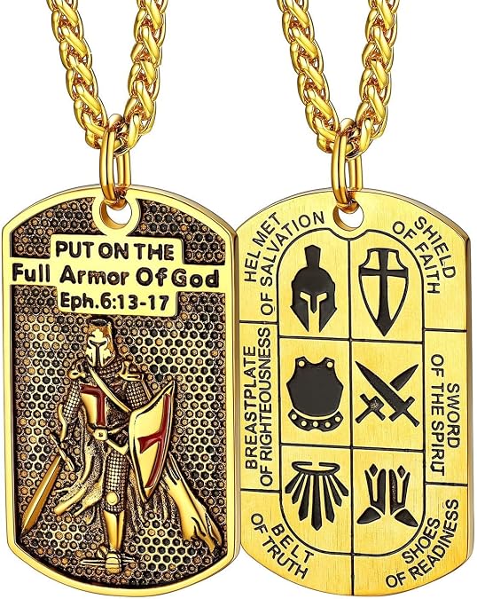 FaithHeart Knights Templar Necklace for Men, Christian Necklace for Men Stainless Steel Pendant Neckalces Christian Gifts with Gift Box