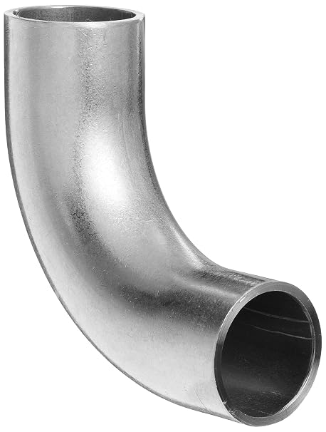 Dixon B2S-G100U Stainless Steel 304 Sanitary Fitting, 90 Degree Unpolished Weld Elbow with Tangent, 1" Tube OD