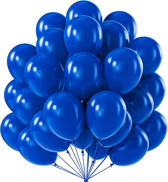 PartyWoo Royal Blue Balloons 52pcs 12 Inch Dark Blue Latex Helium Balloons for Birthday Gender Reveal Wedding Anniversary Baby Shower Graduation Under The Sea Beach Dog Party Decorations Blue-Y59