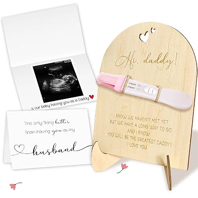 Pregnancy Announcement for Dad - Cute Baby Announcement Ideas, Pregnancy Reveal to Husband, Baby Surprise Announcement, Hi Daddy Pregnant Announcements, Wooden Pregnancy Test Keepsake Gift