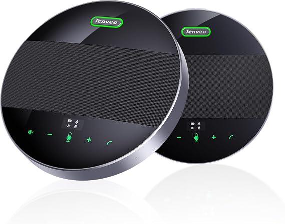 Tenveo MagiCall-EX Bluetooth Conference Speakerphone, Daisy Chain/Use Alone up to 30 attendees, Bluetooth/Wireless/USB Microphone, 360Voice Pickup