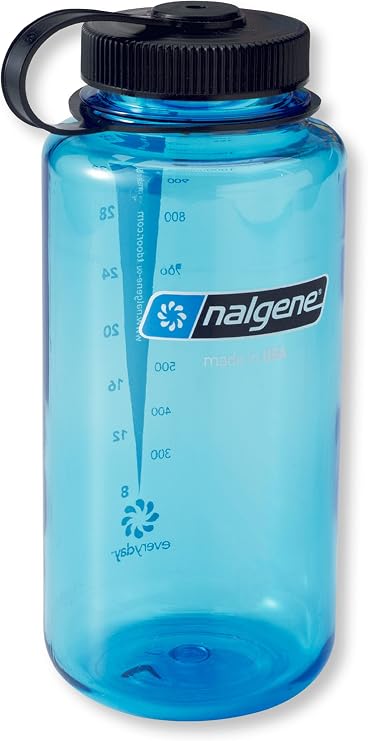 Nalgene Wide Mouth Water Bottle, Blue, 32 oz | BPA Free Material