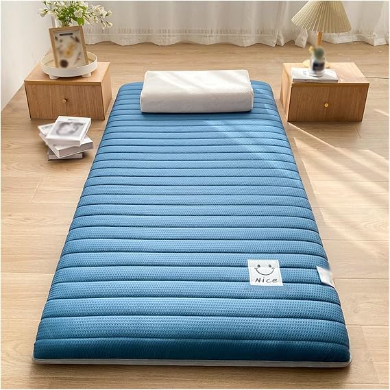 New Japanese Bedding Futon, Folding Roll Up Mattress Massage Bed Tatami Floor Sleeping Mat Color : C, Size : 90X200cm
