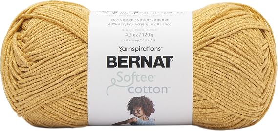 Bernat Softee Cotton Yarn for Crocheting Soft, Golden