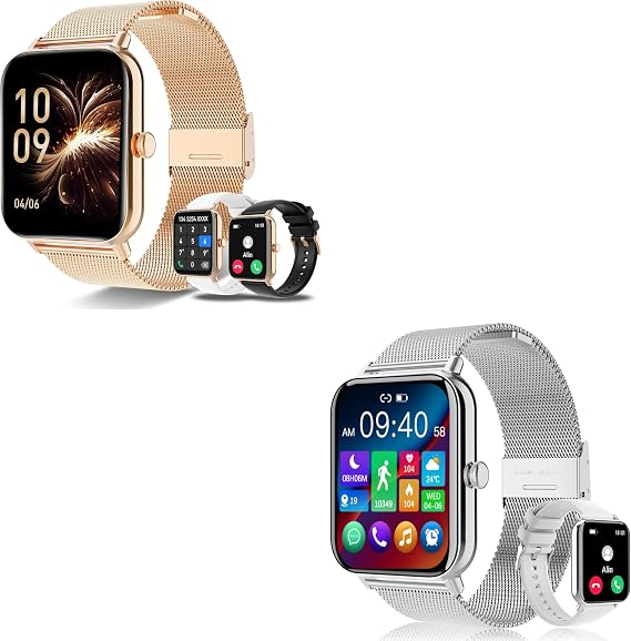 x2 Smart Watches for Women,1.83" HD with Calls and Messages/Heart Rate/Sleep/Female Cycle,Fitness Tracker Smartwatch for Android/iOS Compatible,Silver & Rose Gold