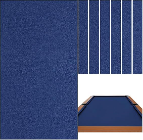 Professional Pool Table Felt, 7FT Billiard Pool Table Cloth, Polyester Felt Replacement Kit, Snooker Accessories with Cushion Cloth Strips for Club, Game Rooms, Home