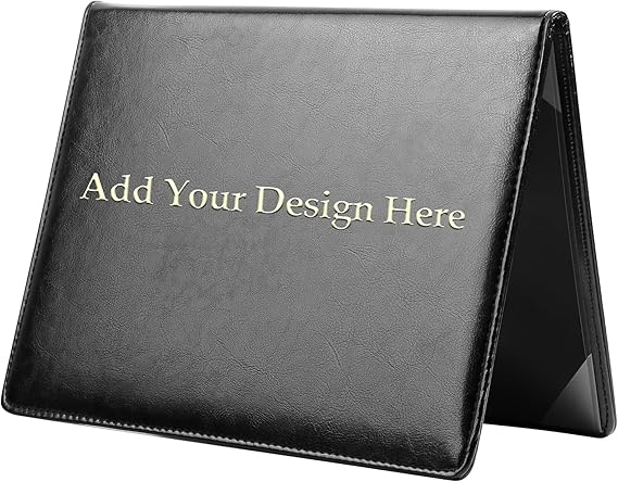 10 Packs Custom Logo Certificate Holder 20 Pack, Padded 8.5x11 Diploma Cover, Black