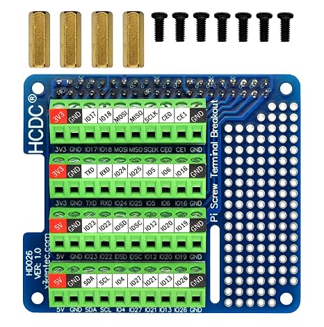 RPi Screw Terminal Block Breakout HAT Module for Raspberry Pi A+ 3A+ B+ 2B 3B 3B+ 4B