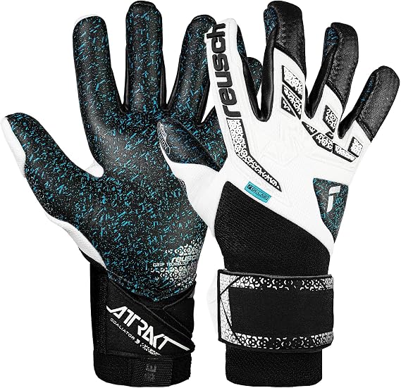 Reusch Attrakt Freegel Fusion Goaliator Goalkeeper Gloves, White/Silver/Black, Size 11