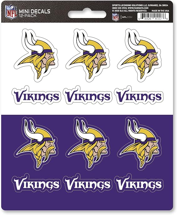FANMATS NFL Unisex-Teen NFL Mini Decal 12-E2pk