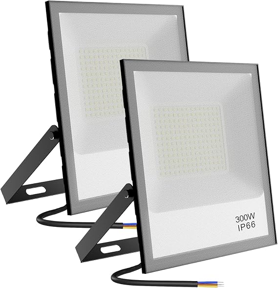 300W LED Floodlight Outdoor,30000LM Anti-Glare Outside Security Lights,6500K Cool White IP66 Waterproof Work Light Spot Lights for Garage,Garden,Courtyard,Sportfield,Corridor,Workshop,Patio [Energy Class E]
