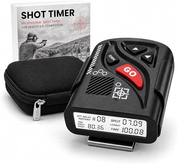 Shot Timer for Shooting Competition, Split/Par, 0.01s Precision, 4 Modes