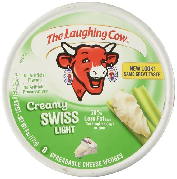 Laughing Cow Spreadable Cheese Wedges Light, 8 pieces