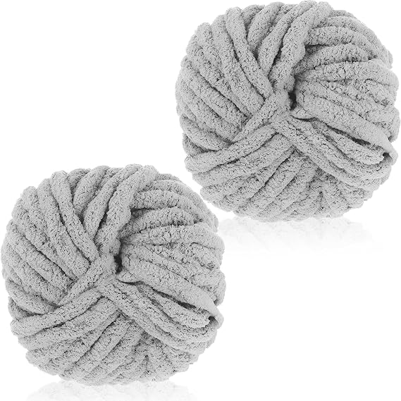 Chunky Knitting Wool 250g×2,Chenille Yarn for Crocheting&Knitting,Chunky Yarn for Crochet,Thick Wool for Blanket,Cushion,Pet Beds,Bags,Hats,Scarves