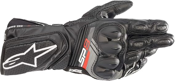 Alpinestars SP-8 V3 Gloves, Full Gauntlet Leather, CE-Certified, Race-Inspired Fit, Knuckle Protection, Reinforced Palm, Multi-Panel Construction