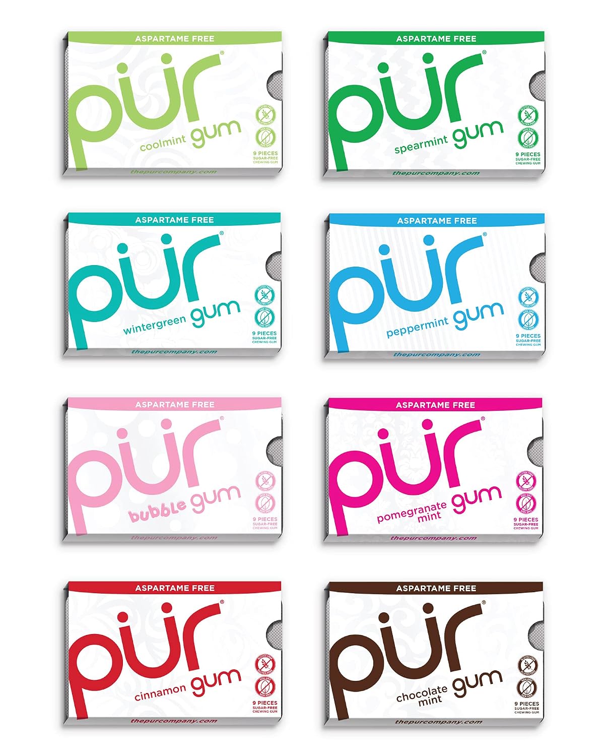 PUR Gum Sugar Free Chewing Gum with Xylitol