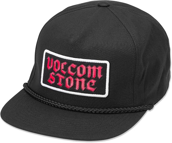 Volcom Men's Snapback Hat 6-Panel Twill Flat Brim Cap Adjustable Snap Closure