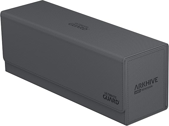 Ultimate Guard Arkhive 400+, Deck Case for 400 Double-Sleeved TCG Cards, Grey, Compatible with Boulders, Magnetic Closure & Microfiber Inner Lining