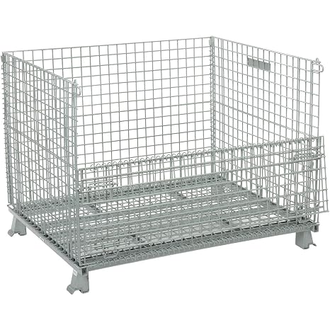 Global Industrial Wire Mesh Folding Open-Top Container, 30.4 Cu. Ft. Cap
