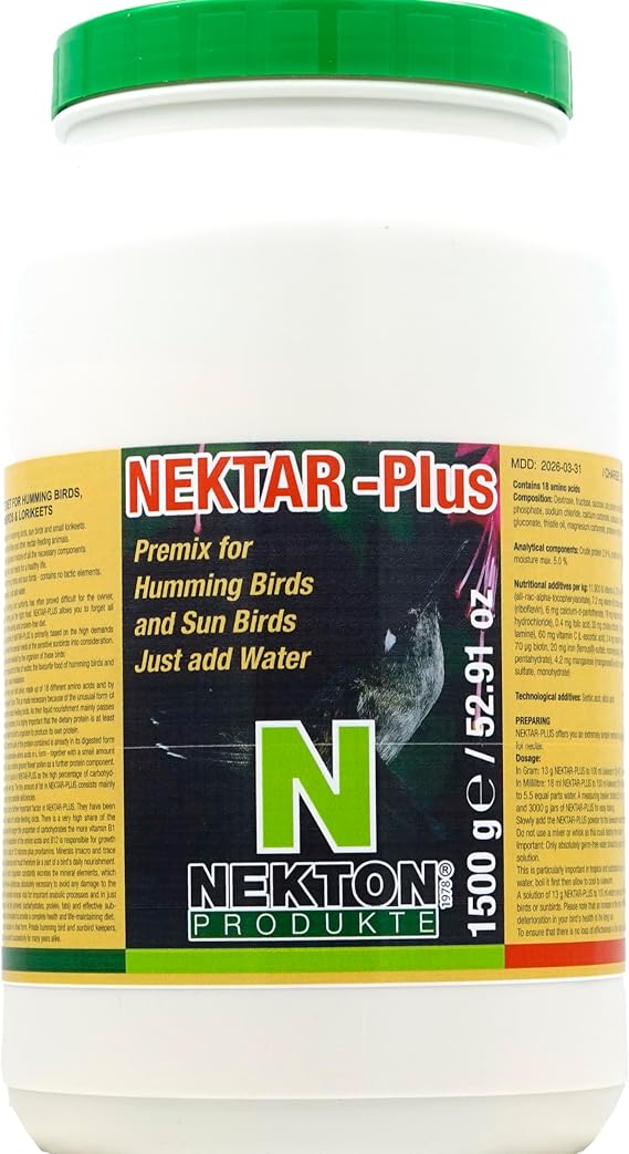 Nekton Nektar-Plus 1500Gm / 3.3Lb Fruit Premix For Hummingbirds And Sunbirds
